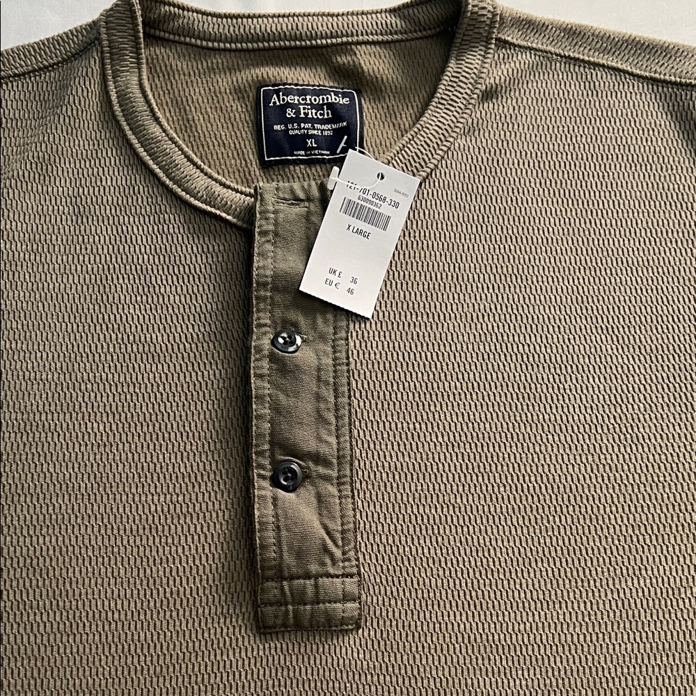 Abercrombie & Fitch Olive Henley Top
